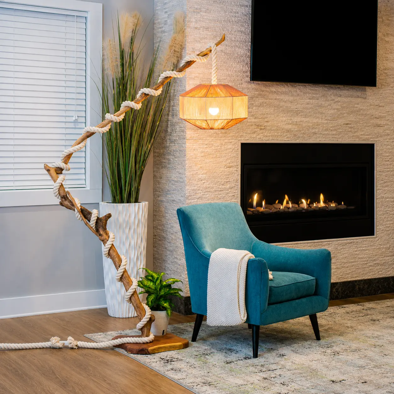 Nature's driftwood floor lamp, image 7